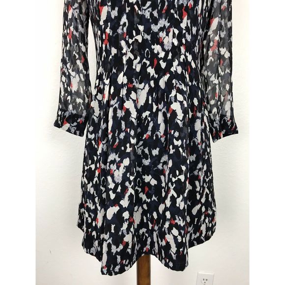 Club Monaco Delaynee Silk Sheer Pleated Dress - Picture 3 of 8